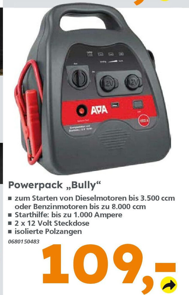 APA Powerpack ,,Bully" Angebot bei Globus Baumarkt