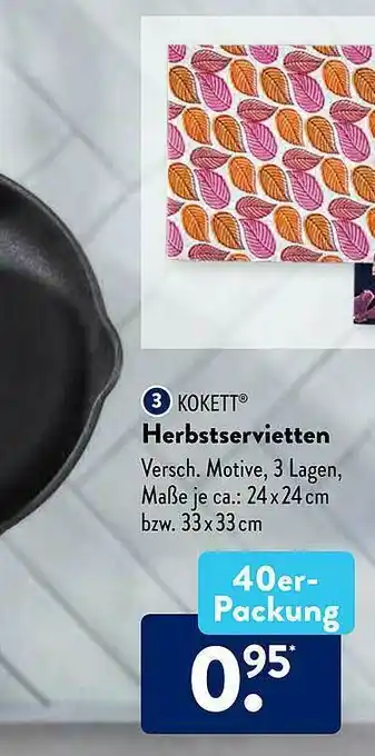 Aldi Süd Kokett Herbstservietten Angebot