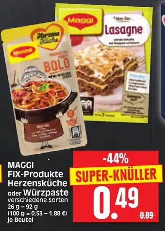 Edeka Herkules Maggi Fix Produkte Herzensküche oder Würzpaste 26-92g Angebot