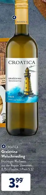 Aldi Süd Croatica Graševina Welschriesling Angebot