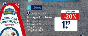 Aldi Süd Dovgan Family Körniger Frischkäse Angebot