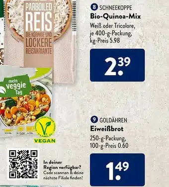 Aldi Süd Schneekoppe Bio-quinoa-mix Oder Goldähren Eiweißbrot Angebot