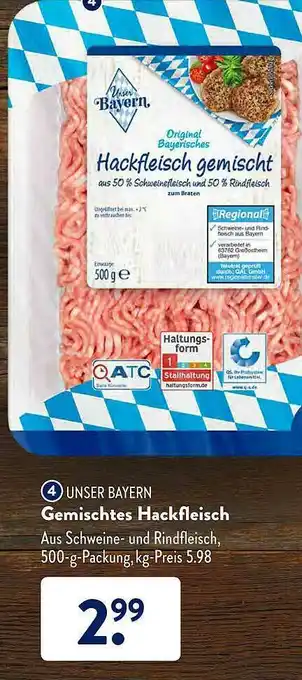 Aldi Süd Unser Bayern Gemischtes Hackfleisch Angebot