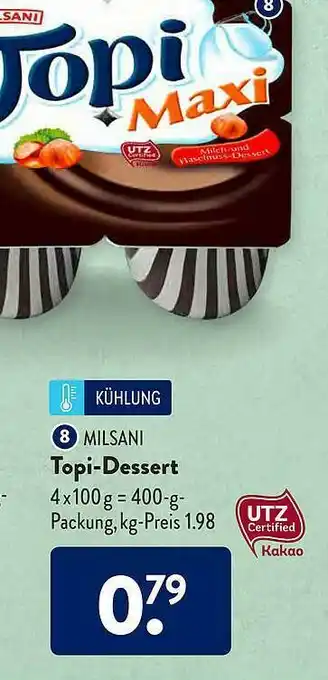 Aldi Süd Milsani Topi-dessert Angebot