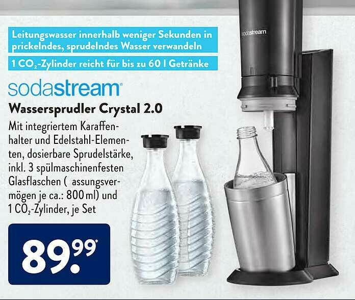 Sodastream Wassersprudler Crystal 2.0 Angebot bei Aldi Süd