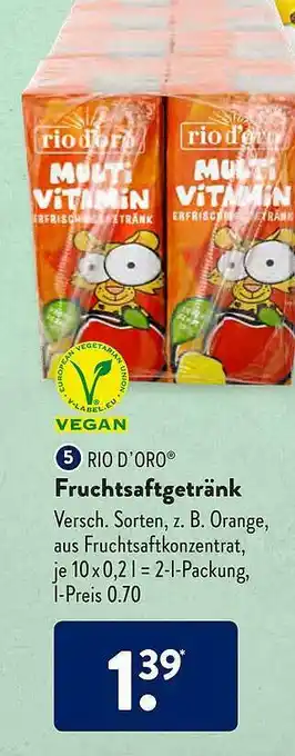 Aldi Süd Rio D'oro Fruchtsaftgetränk Angebot