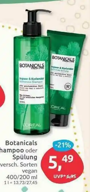 Budni Botaniclas Shampoo Oder Spülung Angebot