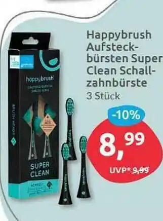 Budni Happybrush Aufstick-bürsten Super Clean Schall-zahnbürste Angebot