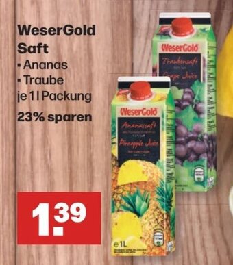 Handelshof WeserGold Saft 1 l Packung Angebot