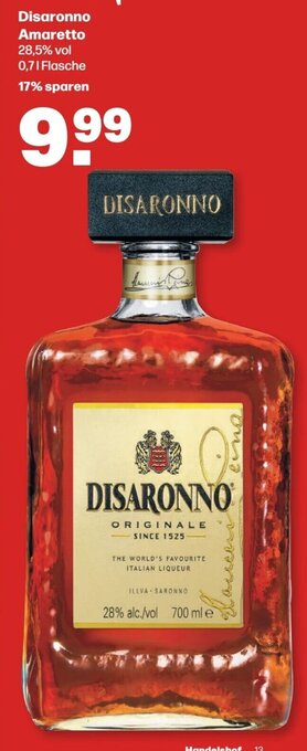 Handelshof Disaronno Amaretto 0,7 l Flasche Angebot