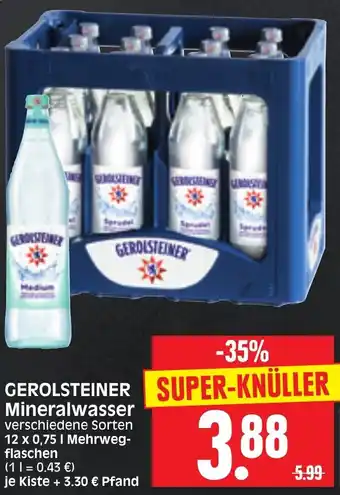 Edeka Herkules Gerolsteiner Mineralwasser 12 x 0,75 L Angebot