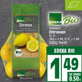 Elli Markt EDEKA Bio Spanien Zitronen 500g Netz Angebot