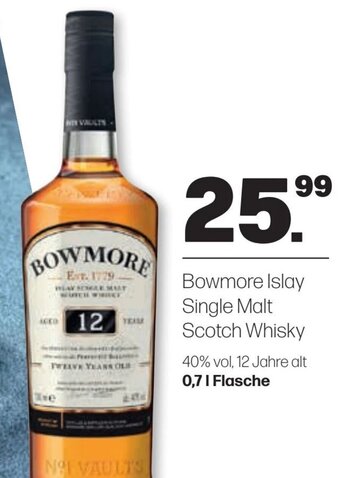 Handelshof Bowmore Islay Single Malt Scotch Whisky 40% vol, 12 Jahre alt 0,7L Angebot