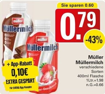 WEZ Müller Müllermilch 400ml Flasche Angebot