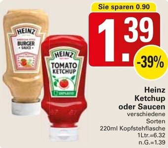 WEZ Heinz Ketchup oder Saucen 220 ml Angebot