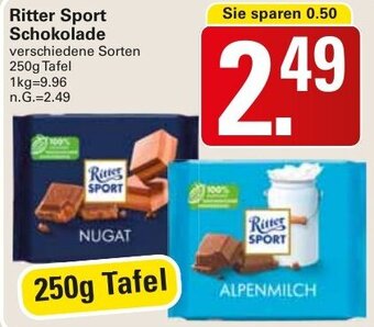 WEZ Ritter Sport Schokolade 250g Tafel Angebot