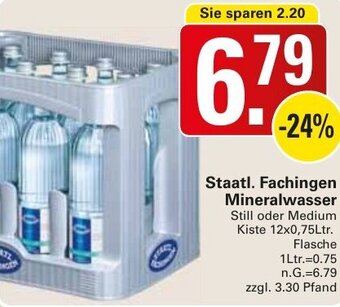 WEZ Staatl. Fachingen Mineralwasser Kiste 12x0,75Ltr. Flasche Angebot