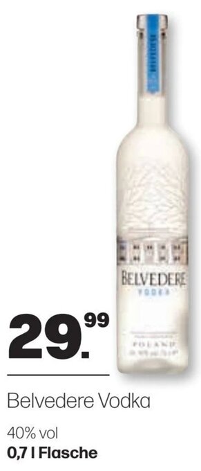 Handelshof Belvedere Vodka 40% vol 0,7L Angebot