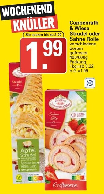 WEZ Coppenrath & Wiese Strudel oder Sahne Rolle 400/600g Packung Angebot