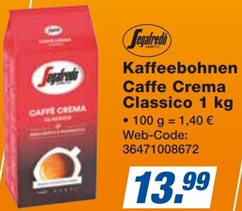 expert Techno Land Segafredo Kaffeebohnen Caffe Crema Classico 1 kg Angebot