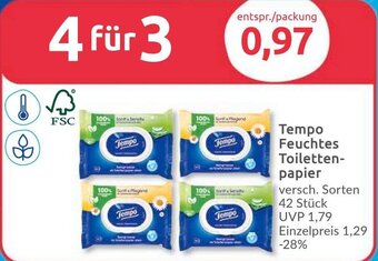 Budni Tempo Feuchtes Toilettenpapier 42 Stück Angebot