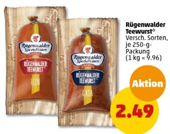 PENNY Rügenwalder Teewurst 250 g Packung Angebot