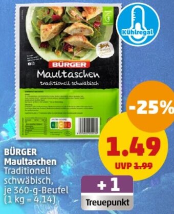 PENNY BÜRGER Maultaschen 360 g Beutel Angebot