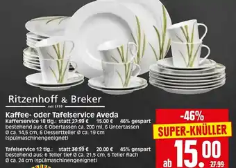 Edeka Herkules Ritzenhoff & Breker Kaffee oder Tafelservice Aveda Angebot