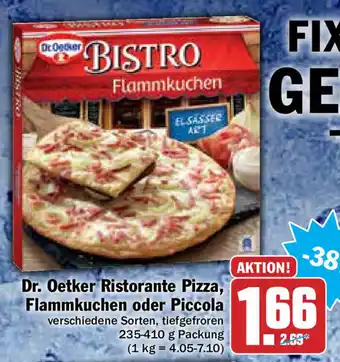 Hit Dr. Oetker Ristorante Pizza, Flammkuchen oder Picola 235-410g Angebot