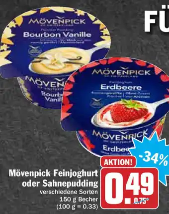 Hit Mövenpick Feinjoghurt oder Sahnepudding 150g Becher Angebot