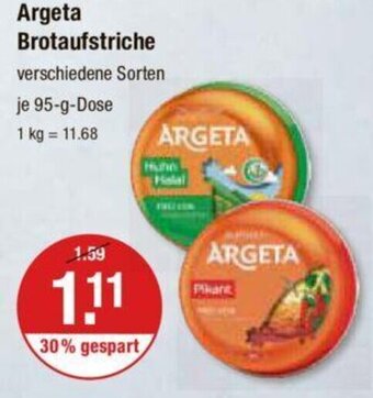 V Markt Argeta Brotaufstriche je 95-g-Dose Angebot