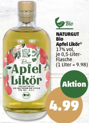 PENNY NATURGUT Bio Apfel Likör 0,5 Liter Flasche Angebot