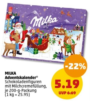 PENNY MILKA Adventskalender 200 g Packung Angebot