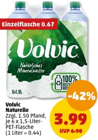 PENNY Volvic Naturelle 6 x 1,5 Liter PET Flasche Angebot