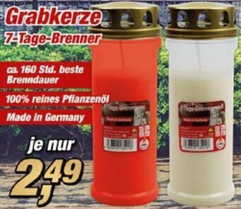 Posten Börse Grabkerze 7-Tage-Brenner Angebot