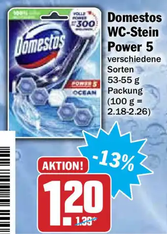 Hit Domestos WC Stein Power 5, 53-55g Angebot