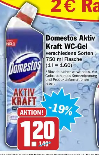 Hit Domestos Aktiv Kraft WC Gel 750ml Angebot