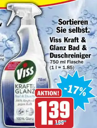 Hit Viss Kraft & Glanz Bad & Duschreiniger 750ml Angebot