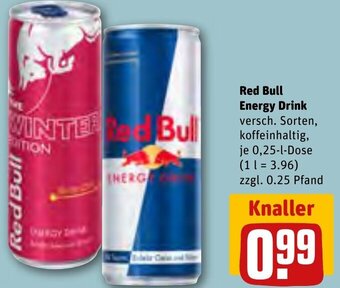 REWE Red Bull Energy Drink 0,25 L Dose Angebot