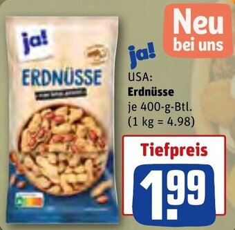 REWE ja! Erdnüsse 400-g-Btl. Angebot