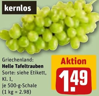 REWE Helle Tafeltrauben 500 g Schale Angebot