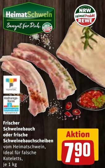 REWE Frischer Schweinebauch oder frische Schweinebauchscheiben 1 kg Angebot