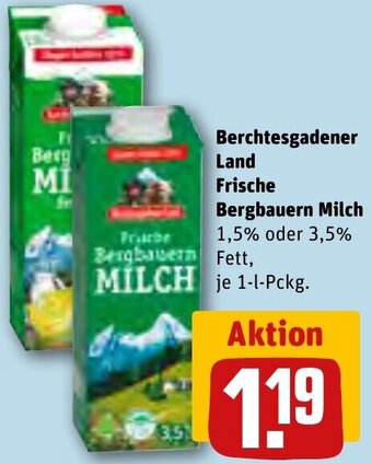 REWE Berchtesgadener Land Frische Bergbauern Milch 1 L-Pckg. Angebot