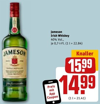 REWE Jameson Irish Whiskey 0,7 L-Fl. Angebot