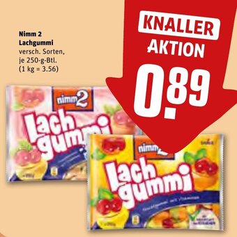 REWE Nimm 2 Lachgummi 250 g Btl. Angebot