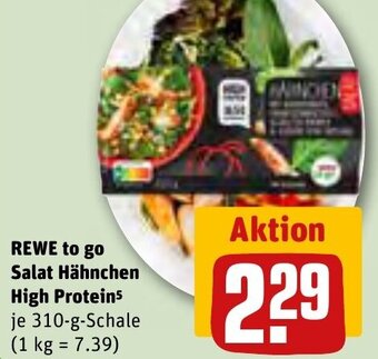 REWE REWE to go Salat Hähnchen High Protein 310-g-Schale Angebot