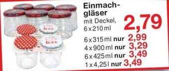 Jawoll Einmachgläser mit Deckel, 6x210 ml Angebot