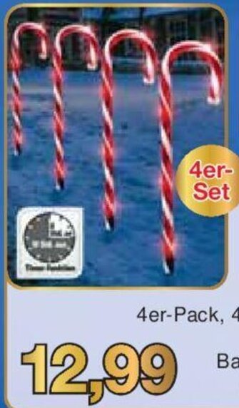 Jawoll LED-Gartenstecker Zuckerstangen 4er Set Angebot