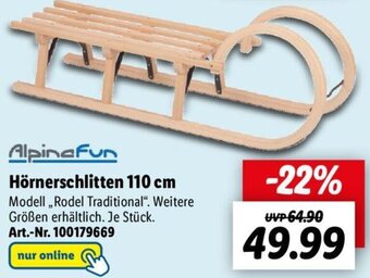 Lidl Alpinafun Hörnerschlitten 110 cm Angebot