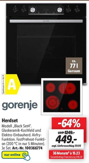 Lidl gorenje Herdset Angebot